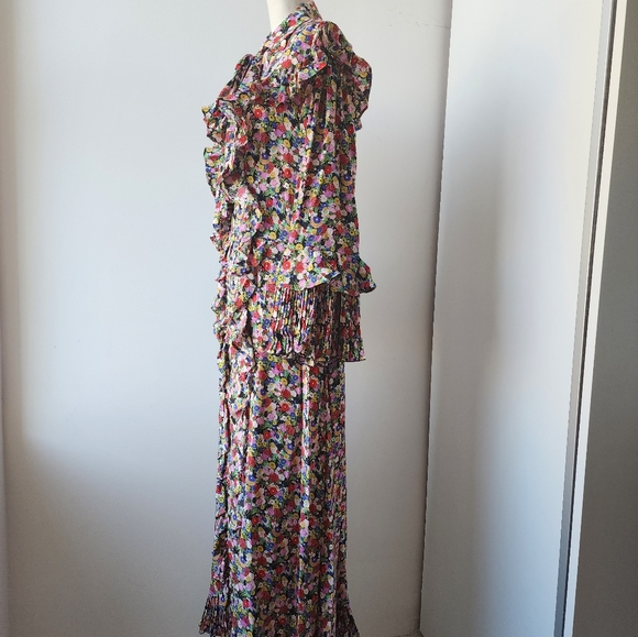 La DoubleJ Floral Silk Long Dress SZ 10 - Picture 5 of 7
